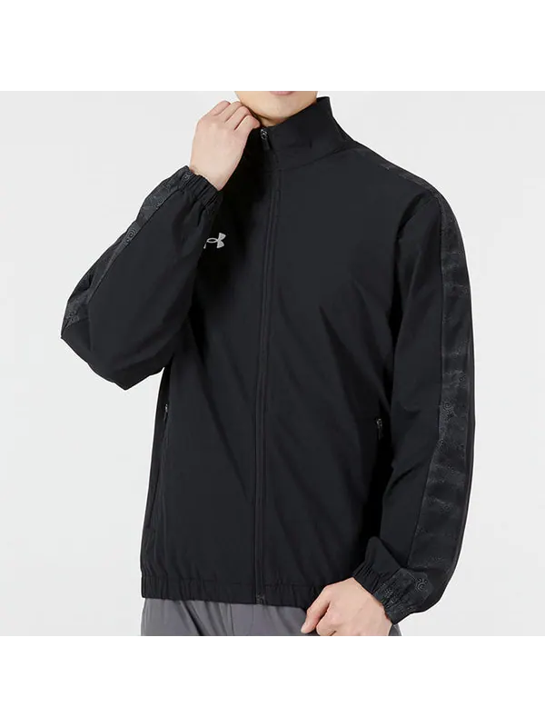 Куртка sportstyle woven full zip jacket 'black' Under Armour — изображение 3 из 4, черный