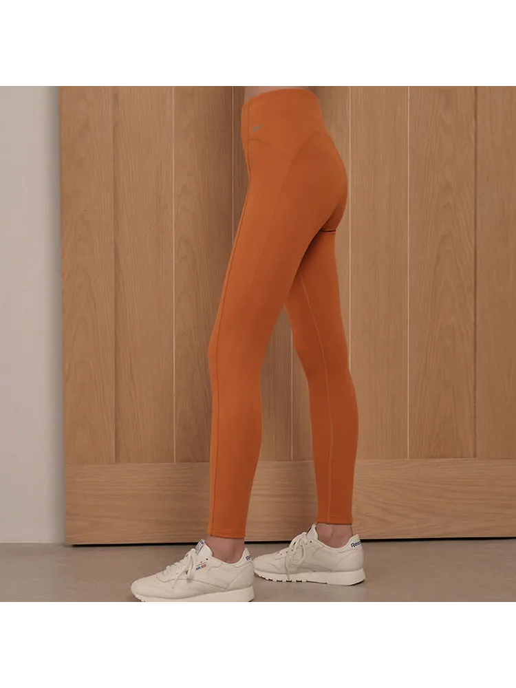 Леггинсы (WMNS) Reebok Training Legging 'Dark Terracotta' — изображение 4 из 4, коричневый
