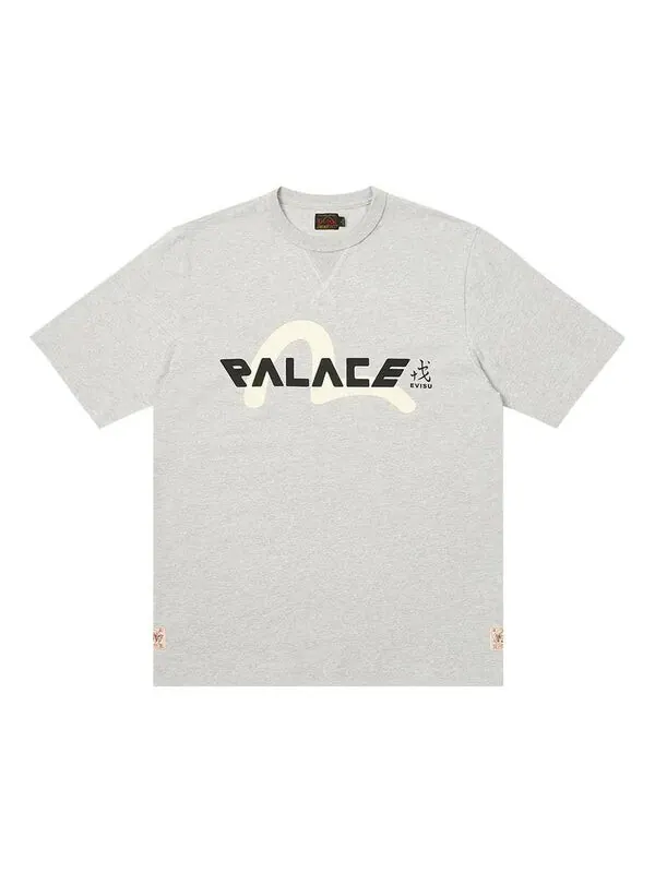 Футболка x evisu logo t-shirt 'grey marl' Palace — изображение 1 из 1, серый