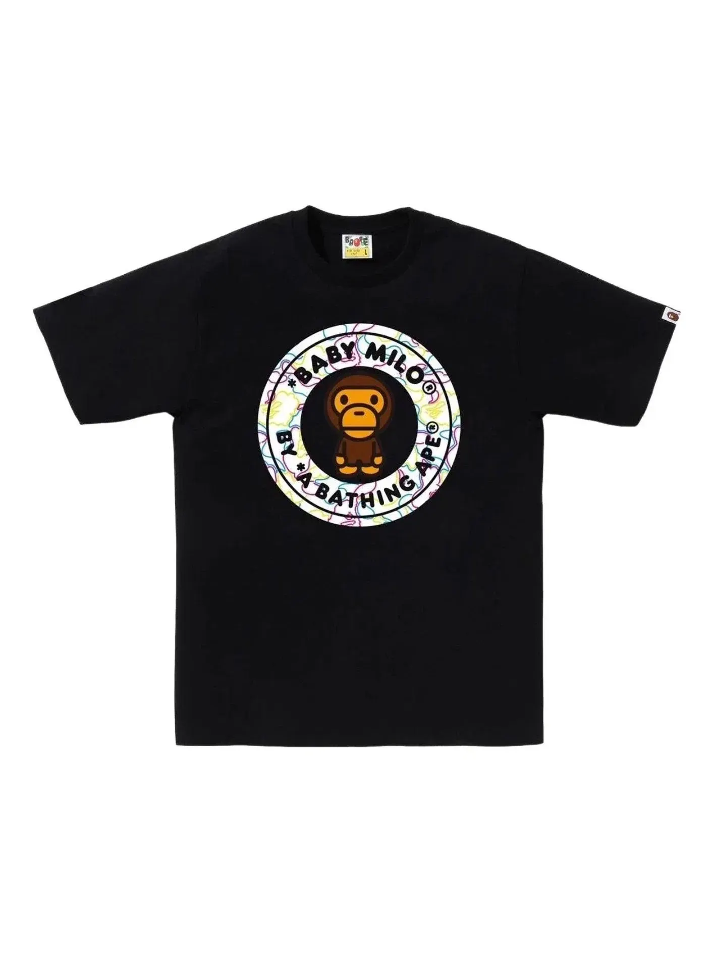 Мужская футболка с принтом A Bathing Ape Neon Camo Milo Busy Works — изображение 1 из 1, черный