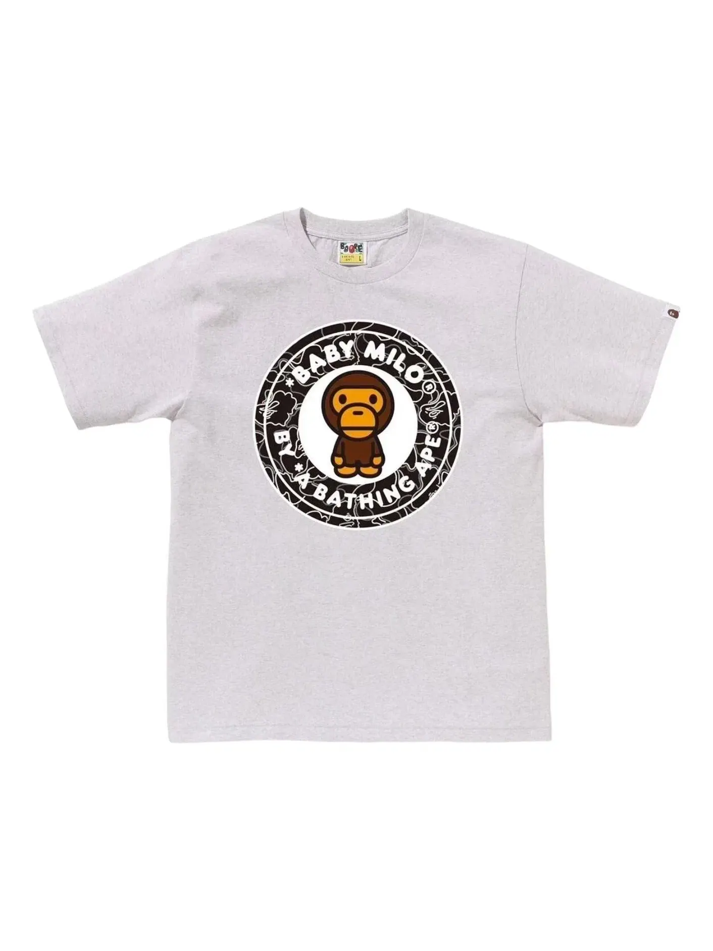Мужская футболка с принтом Neon Camo Milo Busy Works A Bathing Ape — изображение 1 из 1, серый