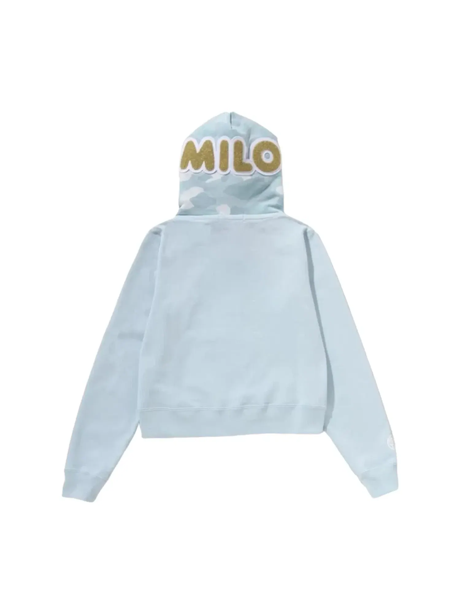 Мужское худи с капюшоном укороченный с принтом A Bathing Ape Milo Shark Cropped Full Zip Double Hoodie — изображение 4 из 4