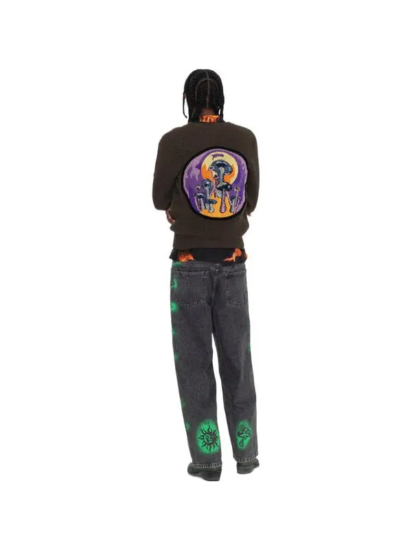 Свитер x dries van noten patch knit sweater 'sand' Stussy — изображение 3 из 3, коричневый