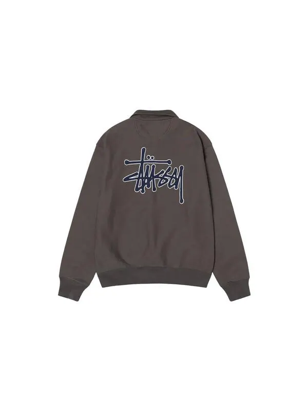 Толстовка x denim tears half zip fleece 'charcoal' Stussy — изображение 2 из 4, серый