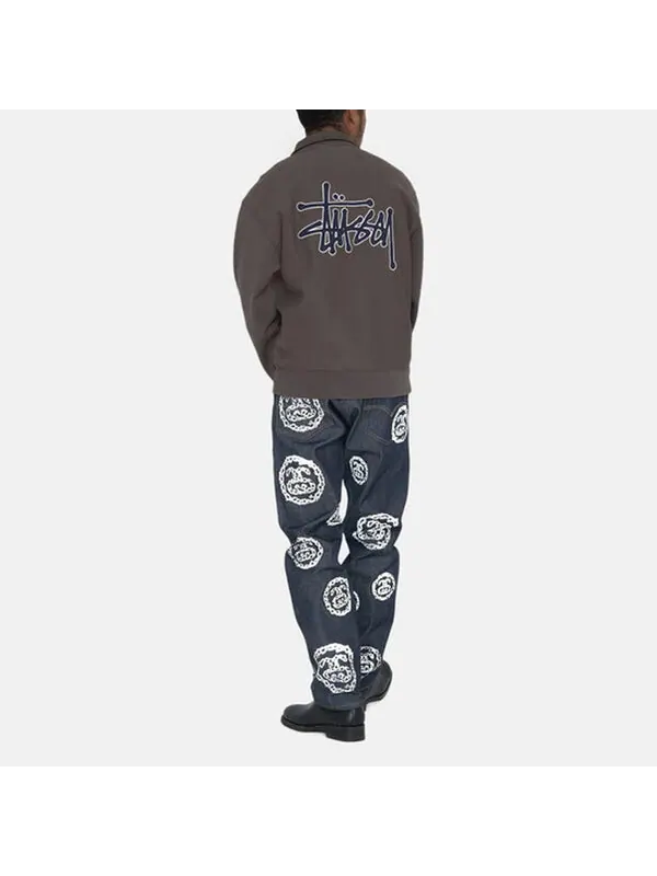 Толстовка x denim tears half zip fleece 'charcoal' Stussy — изображение 4 из 4, серый