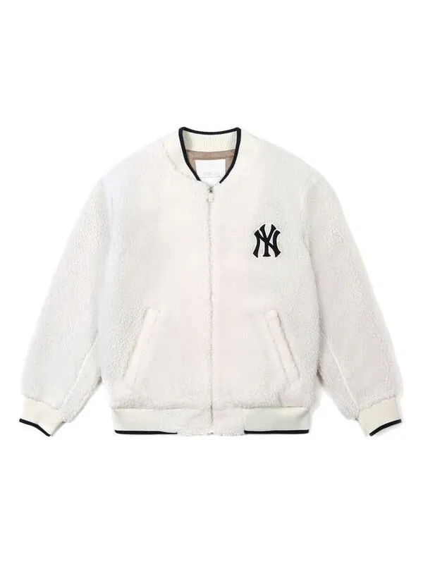 Куртка MLB New York Yankees Lambs Wool Jacket Unisex White — белый