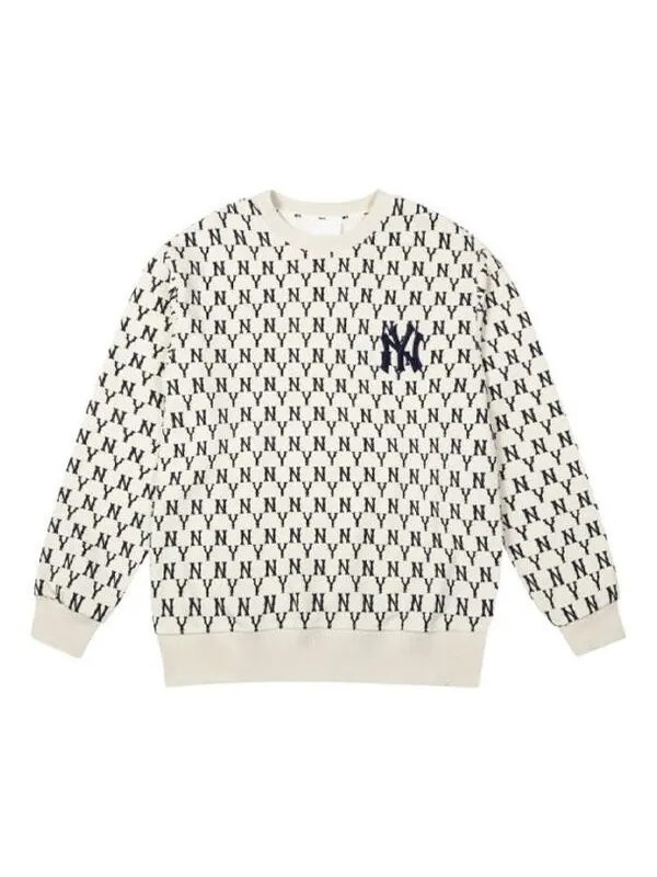 Толстовка MLB New York Yankees Retro Round Neck Unisex White — белый