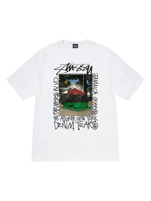Футболка x denim tears farmers blvd tee 'white' Stussy — изображение 1 из 2, белый
