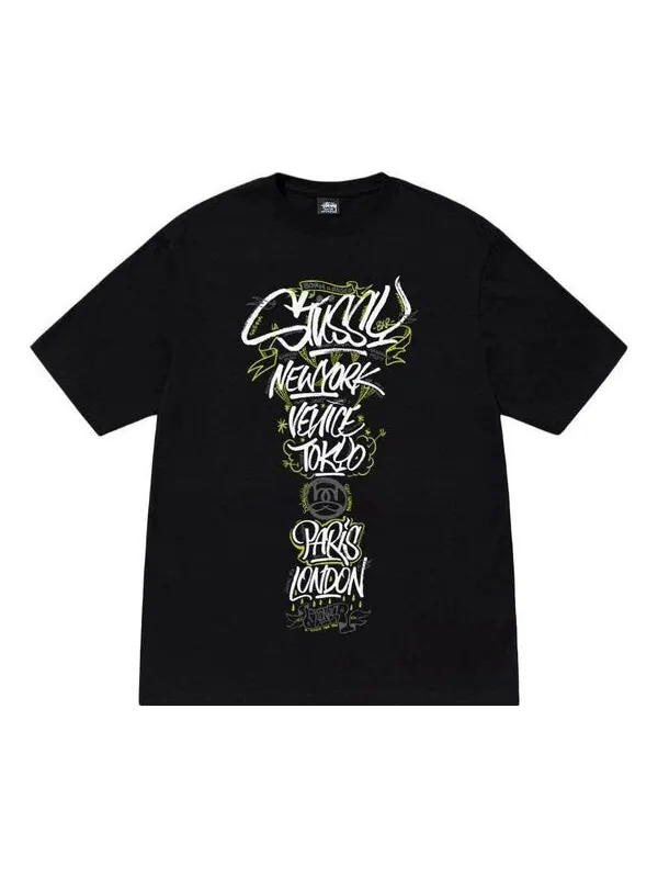 Футболка x born x raised handstyles tee 'black' Stussy — изображение 1 из 2, черный