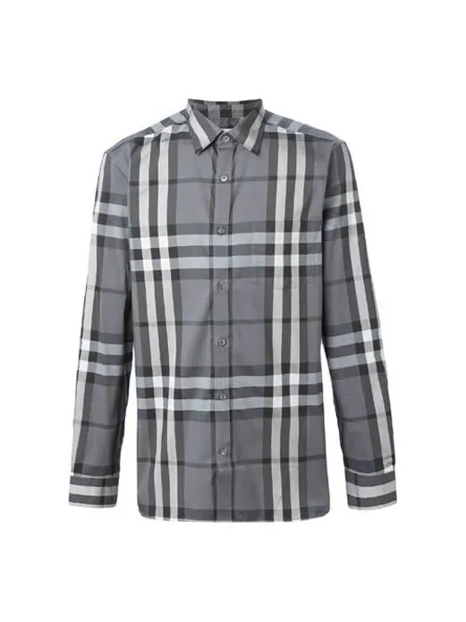 Рубашка Burberry Plaid Long Sleeve Shirt — изображение 1 из 3, серый
