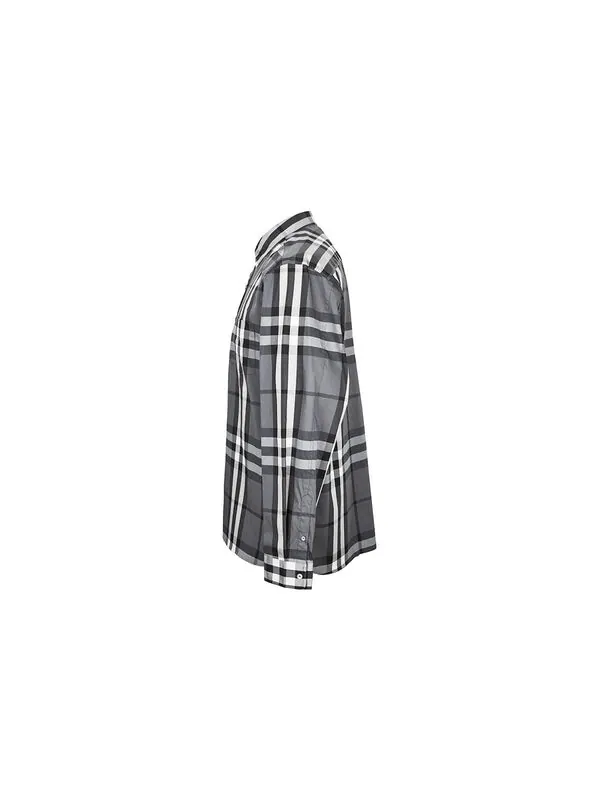 Рубашка Burberry Plaid Long Sleeve Shirt — изображение 3 из 3, серый
