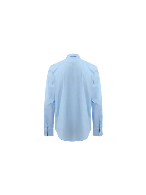 Рубашка мужская Burberry cotton classic long sleeves shirt синий — изображение 3 из 4, светлый синий