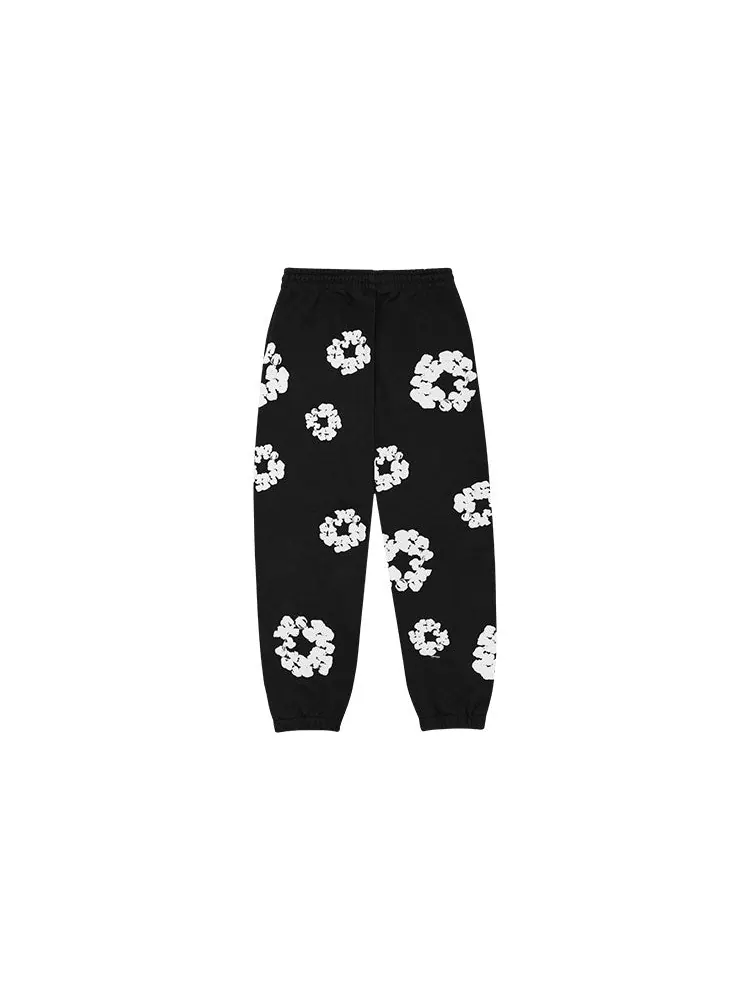 Спортивные брюки Denim Tears Cotton Wreath Logo Sweatpants 'Black White' — изображение 2 из 2, черный