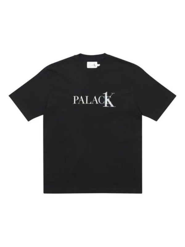 Футболка x calvin klein logo-print t-shirt 'black' Palace — изображение 1 из 4, черный/белый