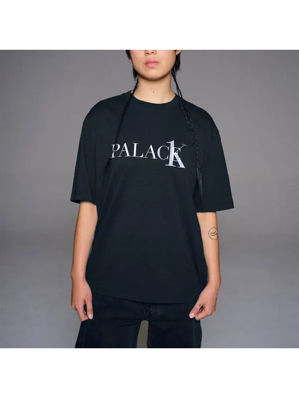 Футболка x calvin klein logo-print t-shirt 'black' Palace — изображение 4 из 4, черный/белый