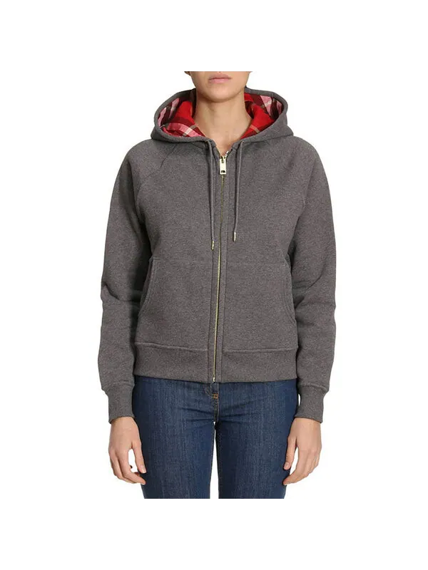 Свитер hoodie Burberry, повседневный стиль — изображение 3 из 4, серый
