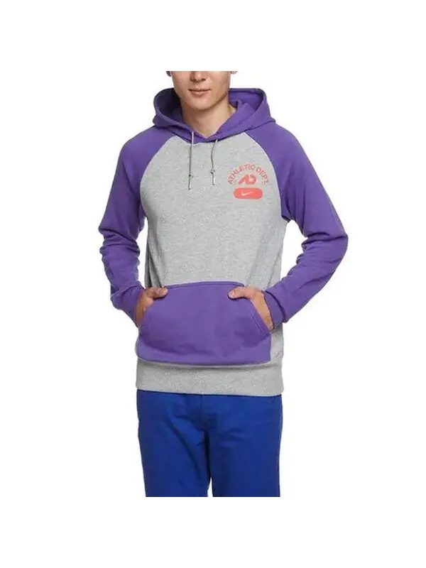 Толстовка Nike Logo Athletic Daily Casual Hoodie 'Purple Grey' — изображение 3 из 4, фиолетовый/серый