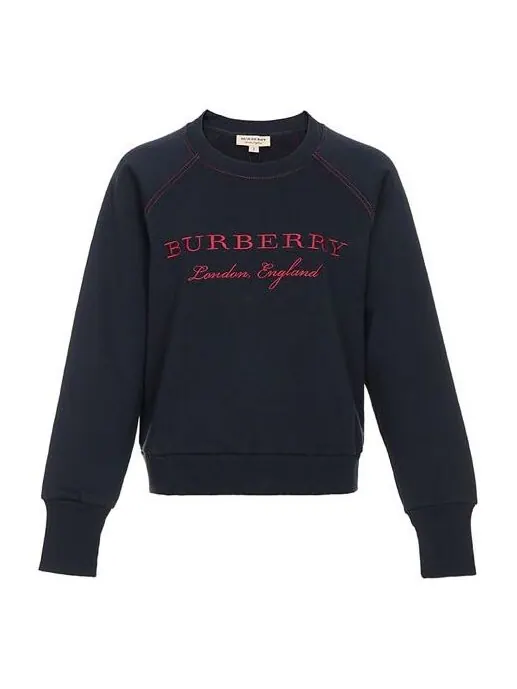 Толстовка Burberry logo embroideкрасный hoodie deep синий