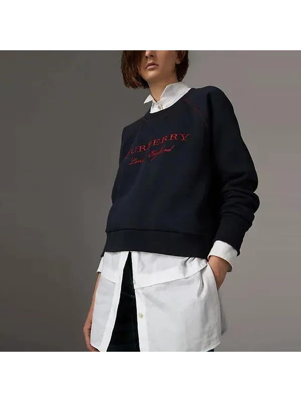 Толстовка Burberry logo embroideкрасный hoodie deep синий — изображение 4 из 4