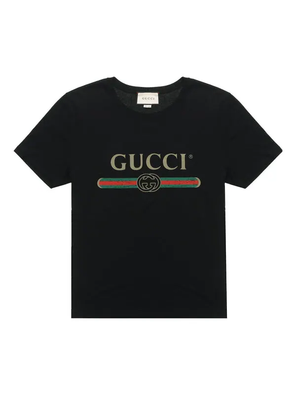 Футболка Gucci Washed Jersey Oversize T-Shirt — изображение 1 из 4, черный
