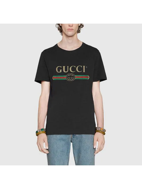 Футболка Gucci Washed Jersey Oversize T-Shirt — изображение 4 из 4, черный