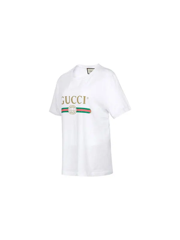 Футболка Gucci Washed Jersey Oversize T-Shirt — изображение 3 из 4, белый