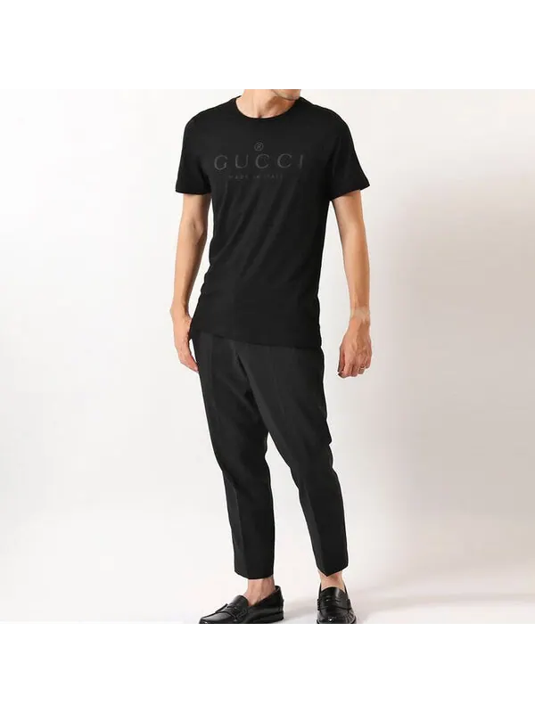 Футболка GUCCI Logo T-shirt 'Black' — изображение 3 из 4, черный