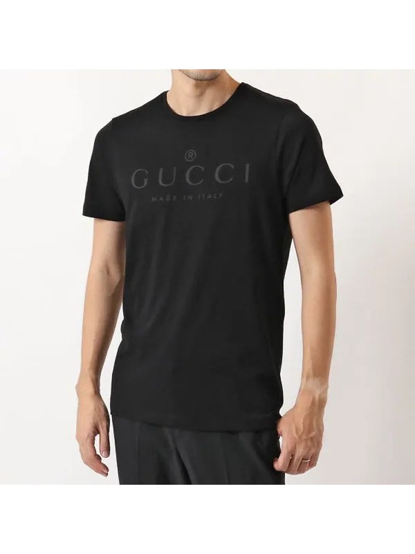 Футболка GUCCI Logo T-shirt 'Black' — изображение 4 из 4, черный