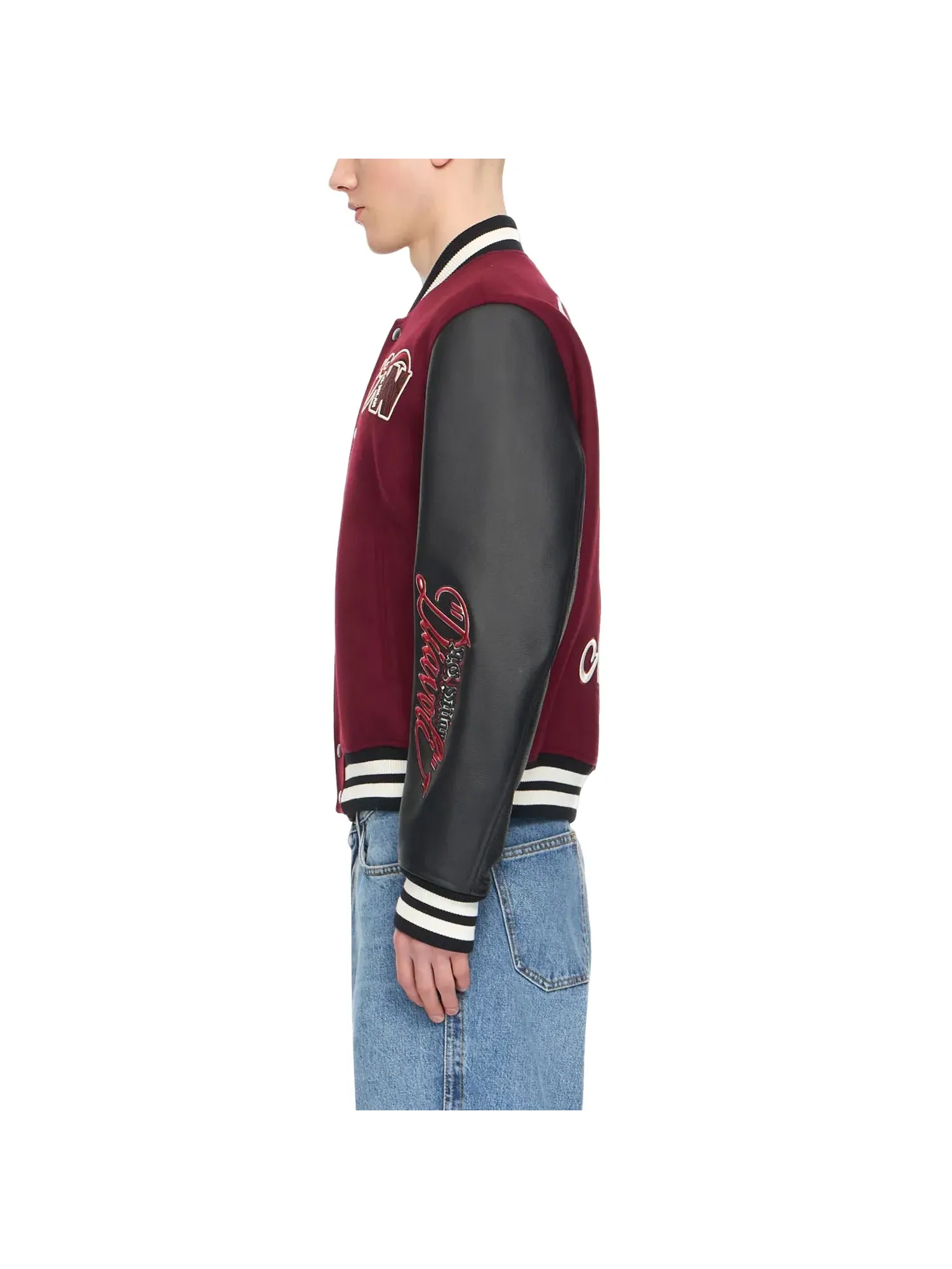 Куртка-бомбер Off-White xc/o AC Milan Varsity Jacket 'Black Red' 44MEA305G25F002125 — изображение 4 из 4, черный