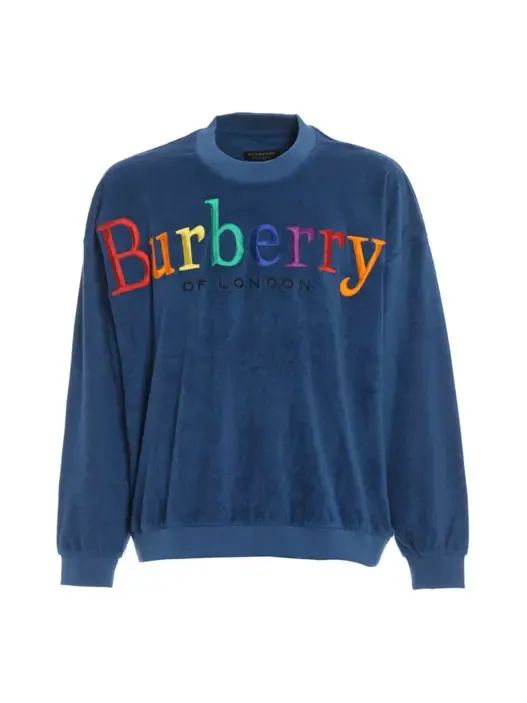 Толстовка Burberry terrycloth sweatshirt 'синий' — изображение 1 из 1