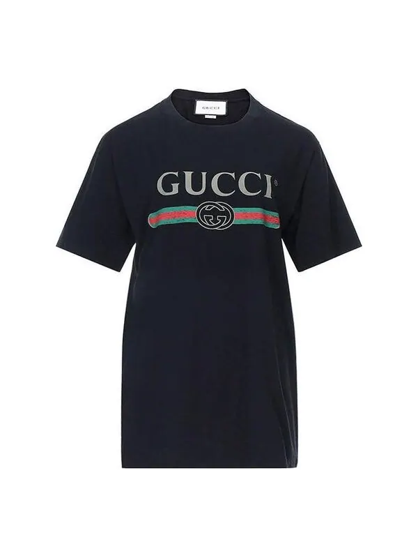 Футболка Gucci Oversize с логотипом, свободный крой — изображение 1 из 4, черный