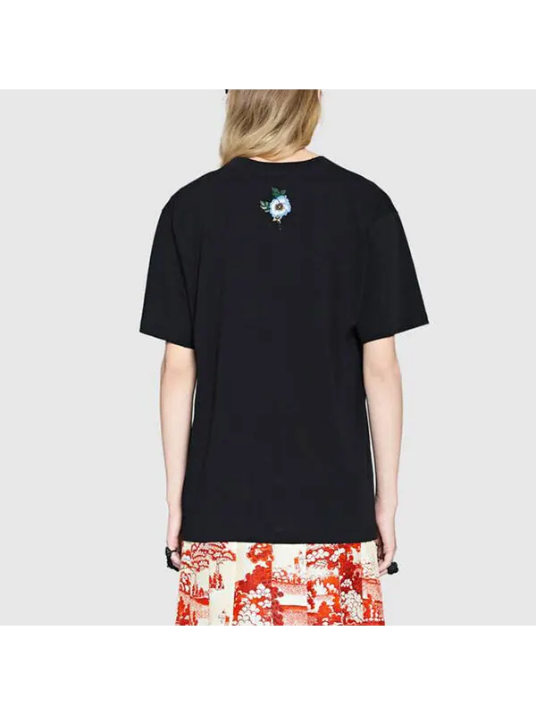 Футболка Gucci Oversize с логотипом, свободный крой — изображение 4 из 4, черный