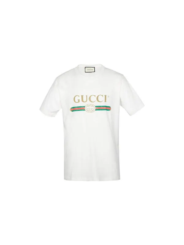 Футболка Gucci large logo belt printing, с коротким рукавом — изображение 2 из 4, белый