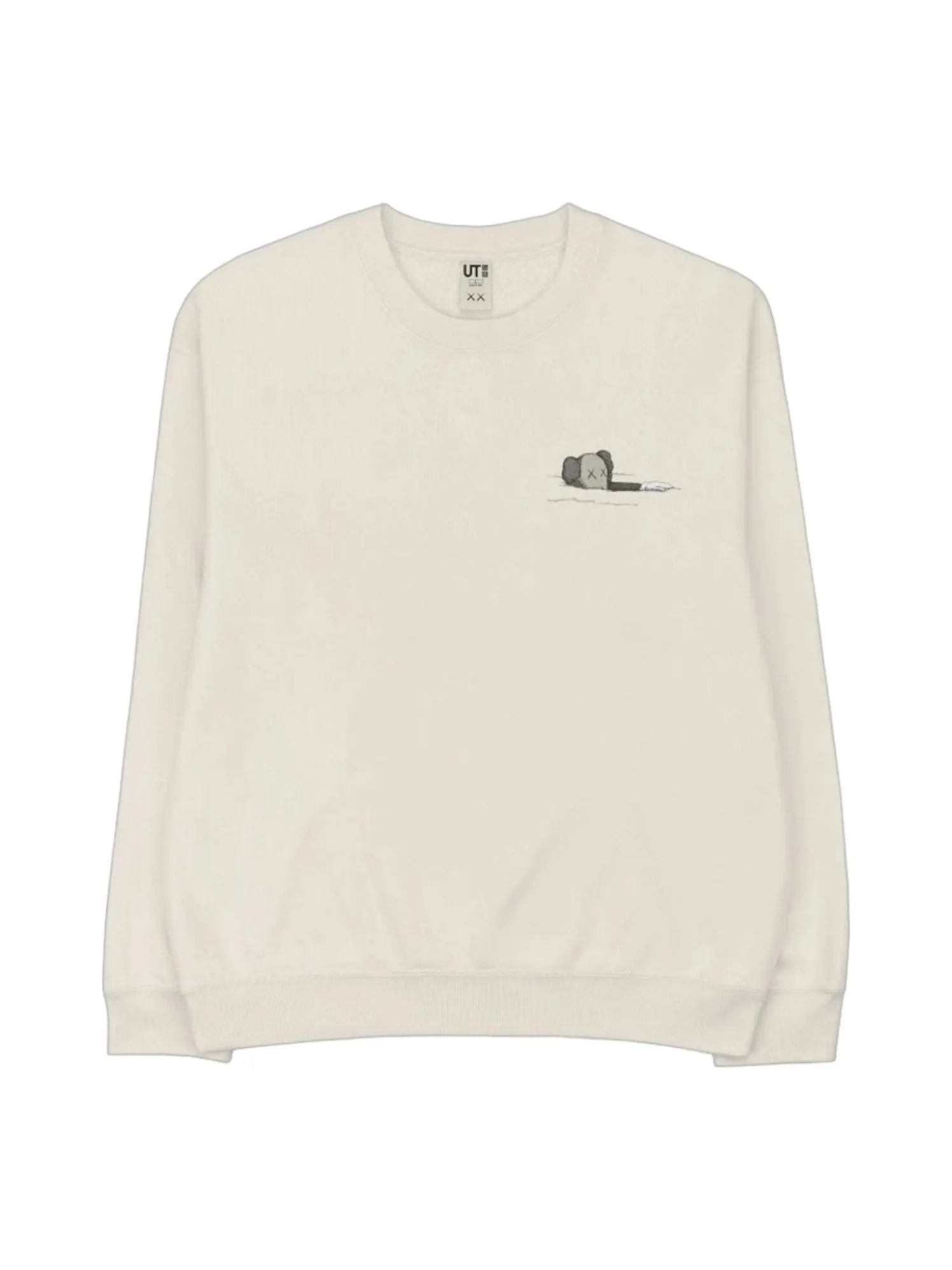 Футболка UNIQLO x KAWS Graphic Sweatshirt 'Beige' — изображение 2 из 2, бежевый