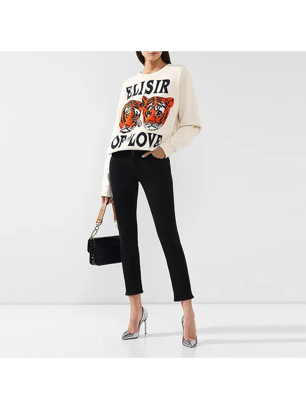 Толстовка Gucci Cotton Tiger Printed, свободный крой — изображение 4 из 4, белый