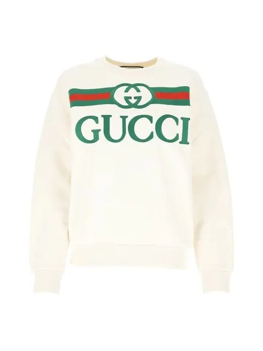 Свитер GUCCI Logo Oversized, женский — изображение 1 из 5, бежевый