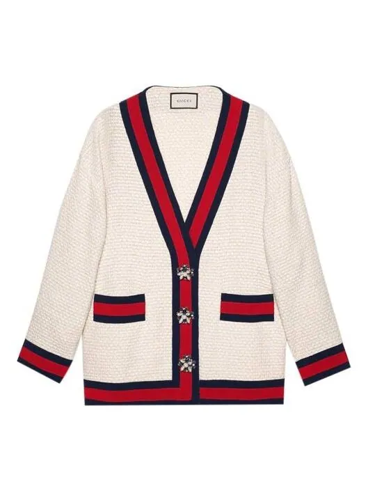 Куртка Gucci loose jacket, контрастные цвета и лямки — изображение 1 из 4, белый