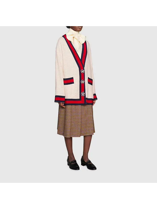 Куртка Gucci loose jacket, контрастные цвета и лямки — изображение 2 из 4, белый