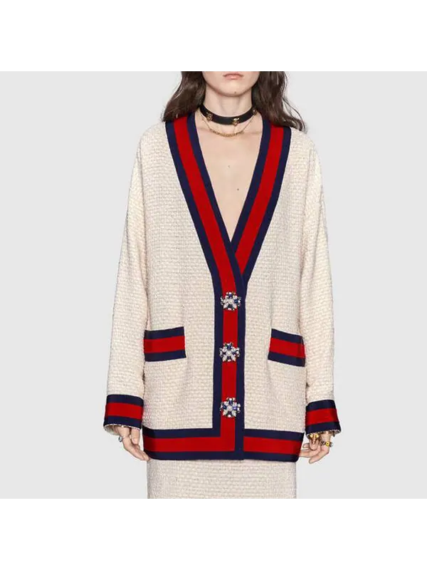 Куртка Gucci loose jacket, контрастные цвета и лямки — изображение 3 из 4, белый