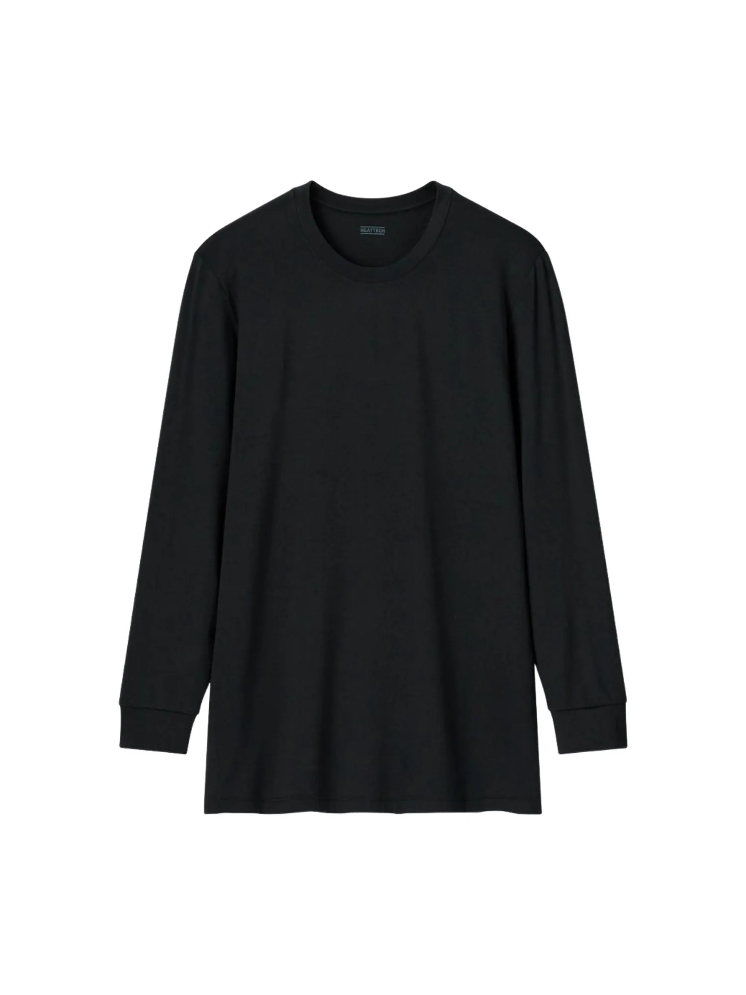 Ультратеплая футболка с круглым вырезом UNIQLO HEATTECH — изображение 2 из 2, черный