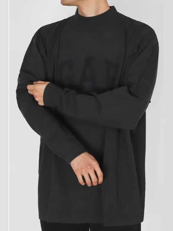 Футболка engineered by balenciaga ss22 dove long sleeve tee 'black' Yeezy Gap — изображение 1 из 1, черный