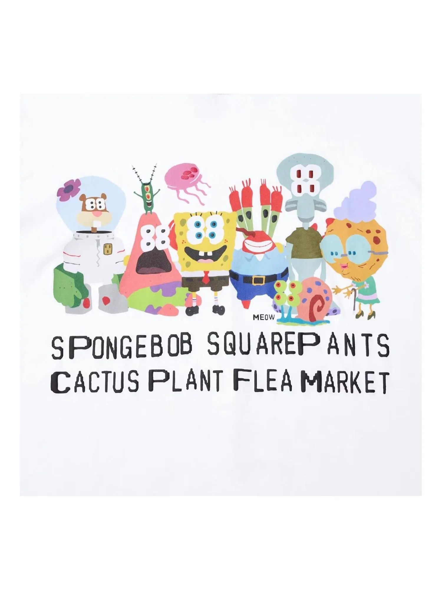 Футболка UNIQLO x Cactus Plant Flea Market Spongebob Squarepants UT Graphic II T-Shirt 'White' — изображение 2 из 2, белый