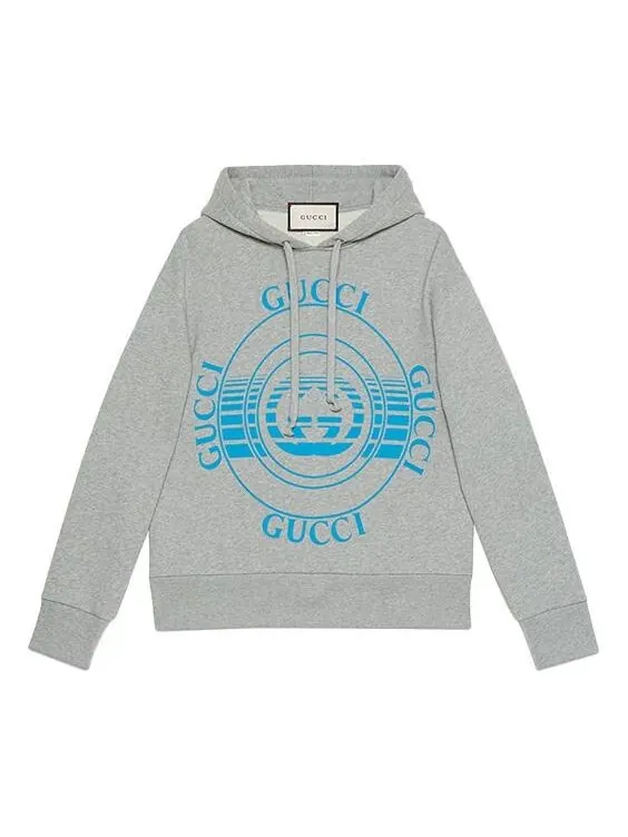 Толстовка Gucci mens record print oversize grey — изображение 1 из 3, серый