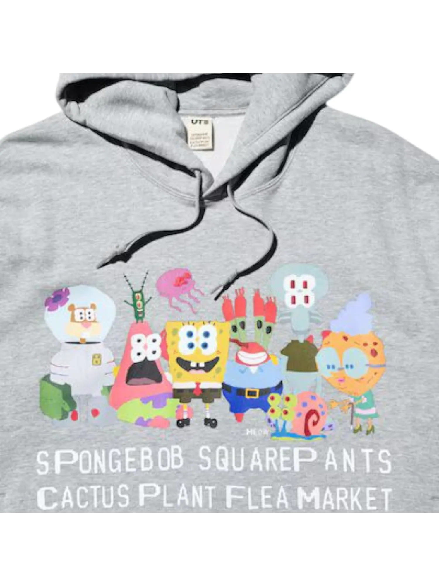 Худи UNIQLO x Cactus Plant Flea Market Spongebob Squarepants Hoodie 'Grey' — изображение 2 из 3, серый