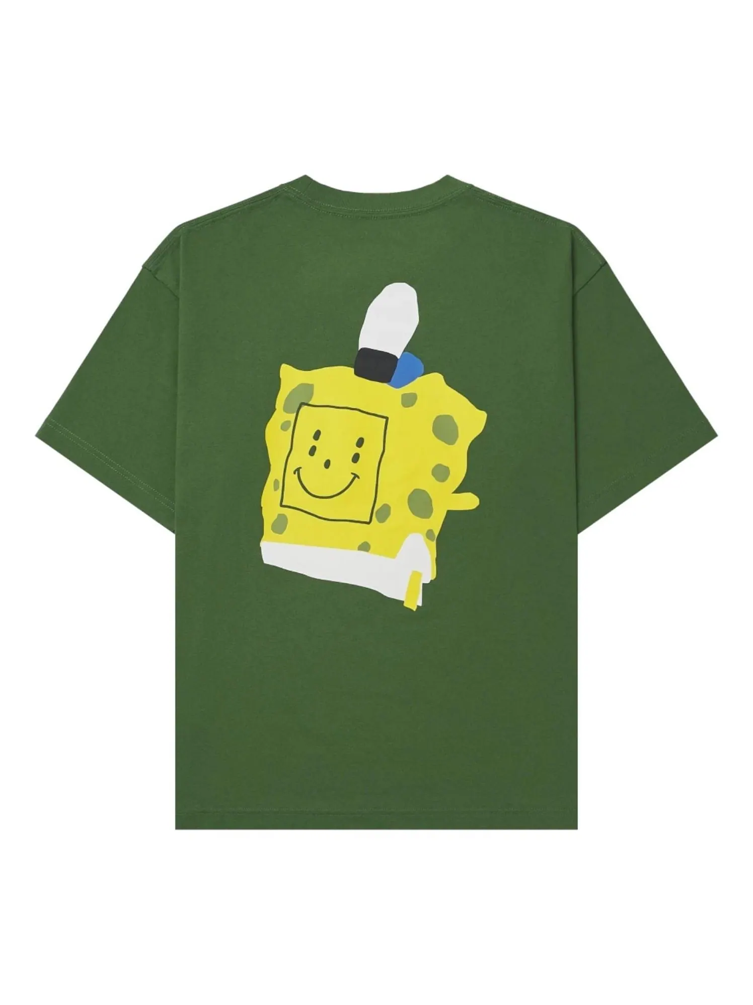 Футболка UNIQLO x Cactus Plant Flea Market Spongebob Squarepants UT Graphic T-Shirt 'Olive' — изображение 2 из 2, оливковый