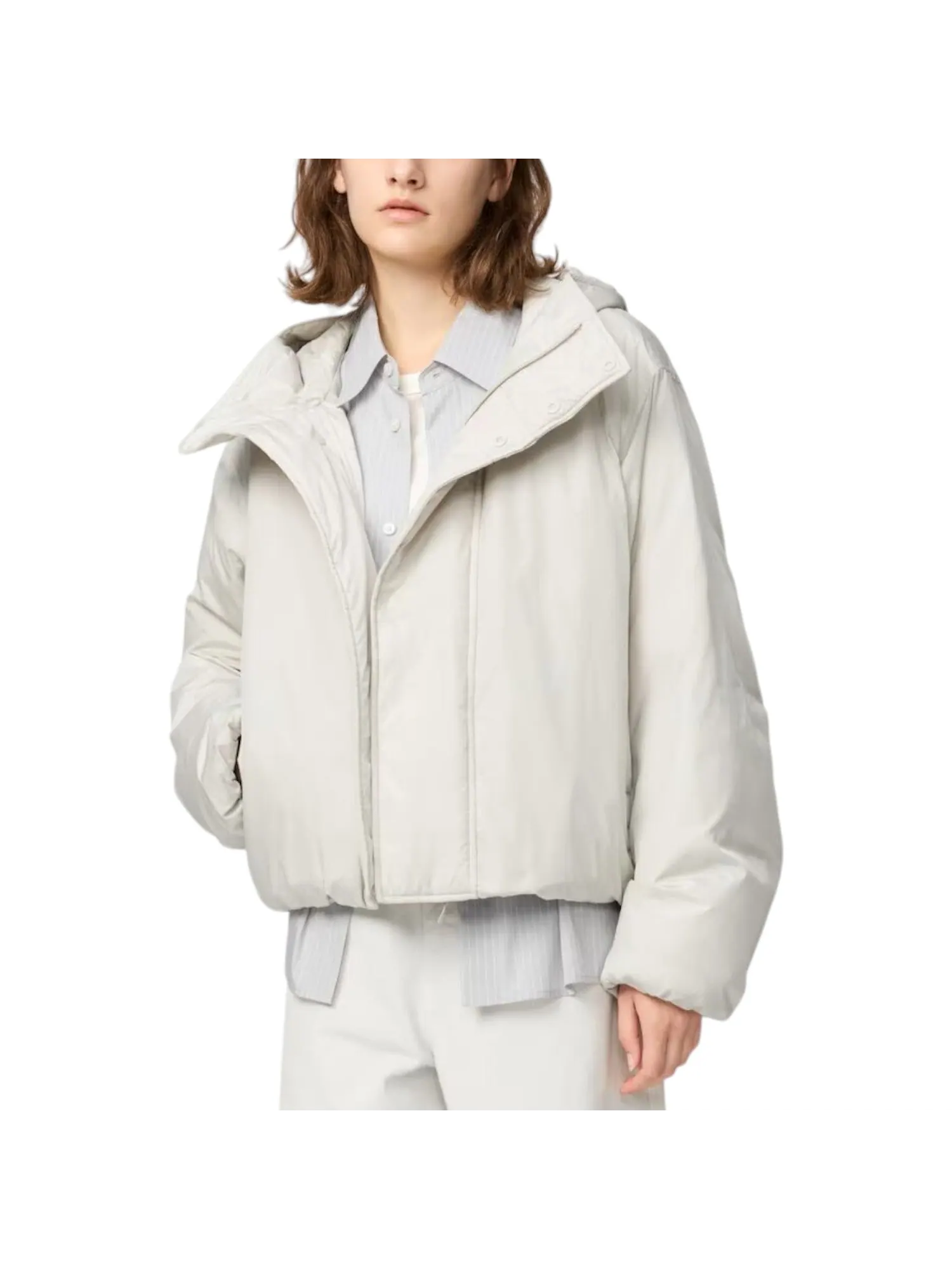 (WMNS) Парка Uniqlo Pufftech — изображение 2 из 3, светлый серый