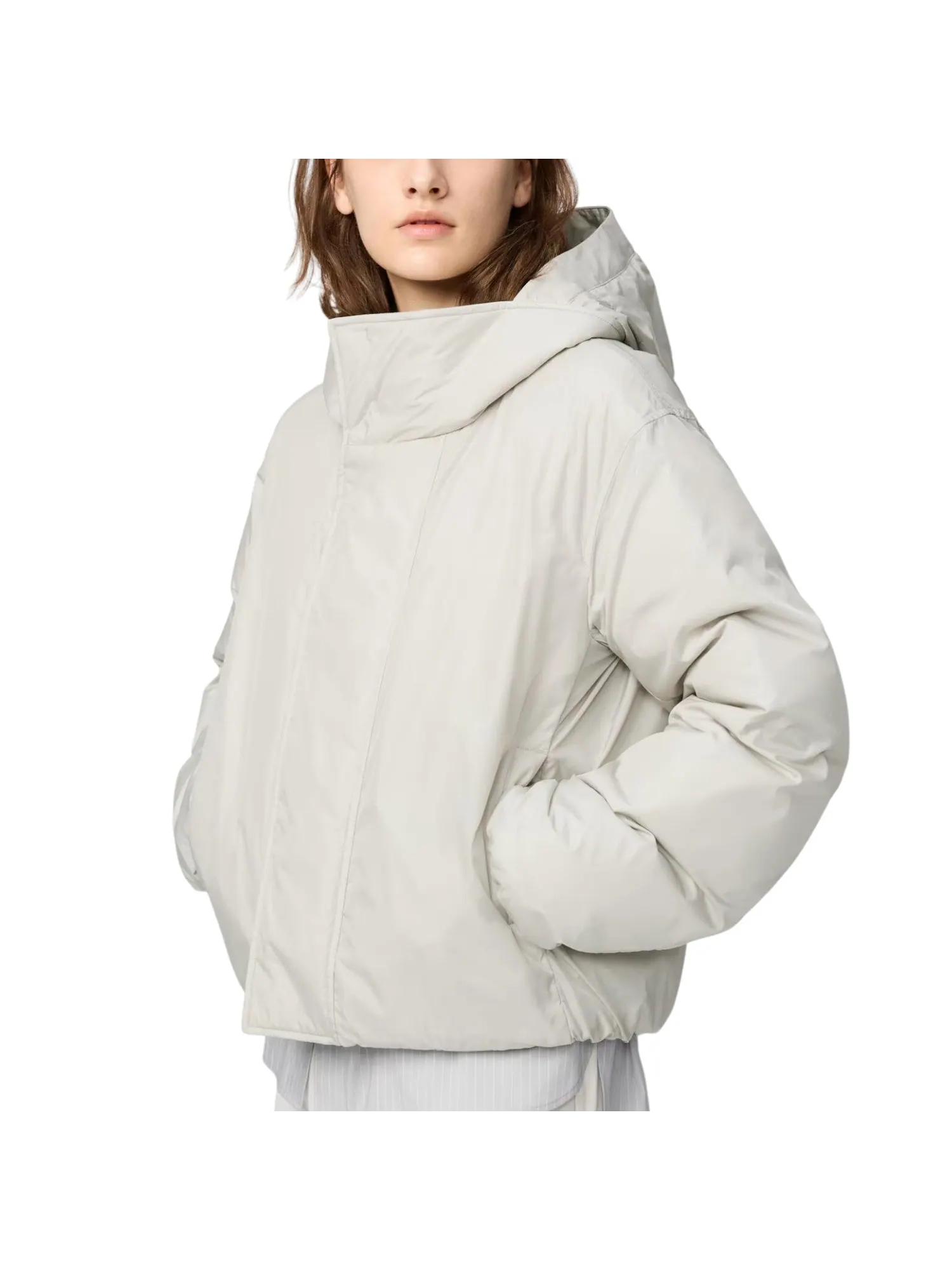 (WMNS) Парка Uniqlo Pufftech — изображение 3 из 3, светлый серый