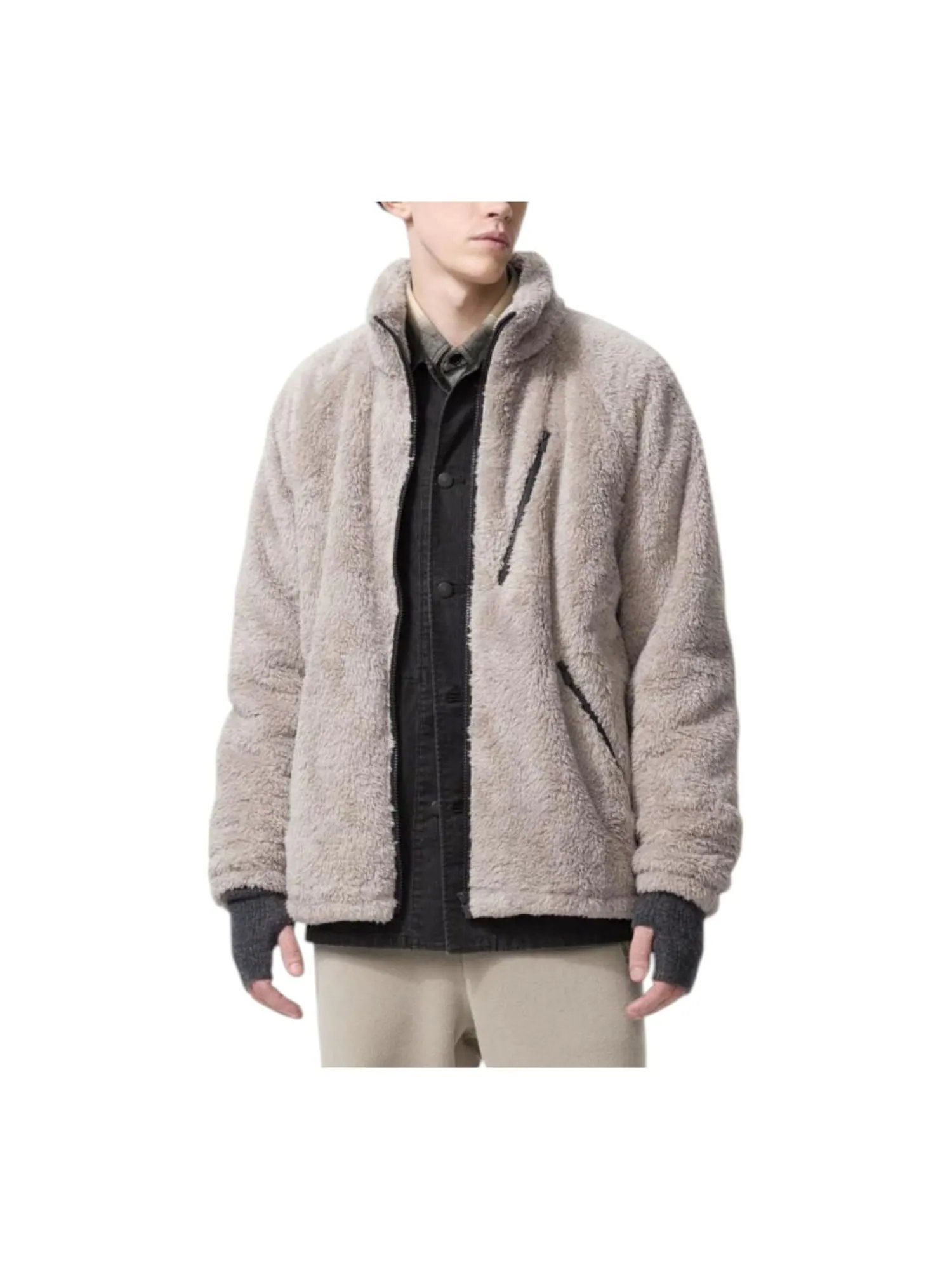 Куртка Uniqlo x Needles Fleece Jacket 'Beige'