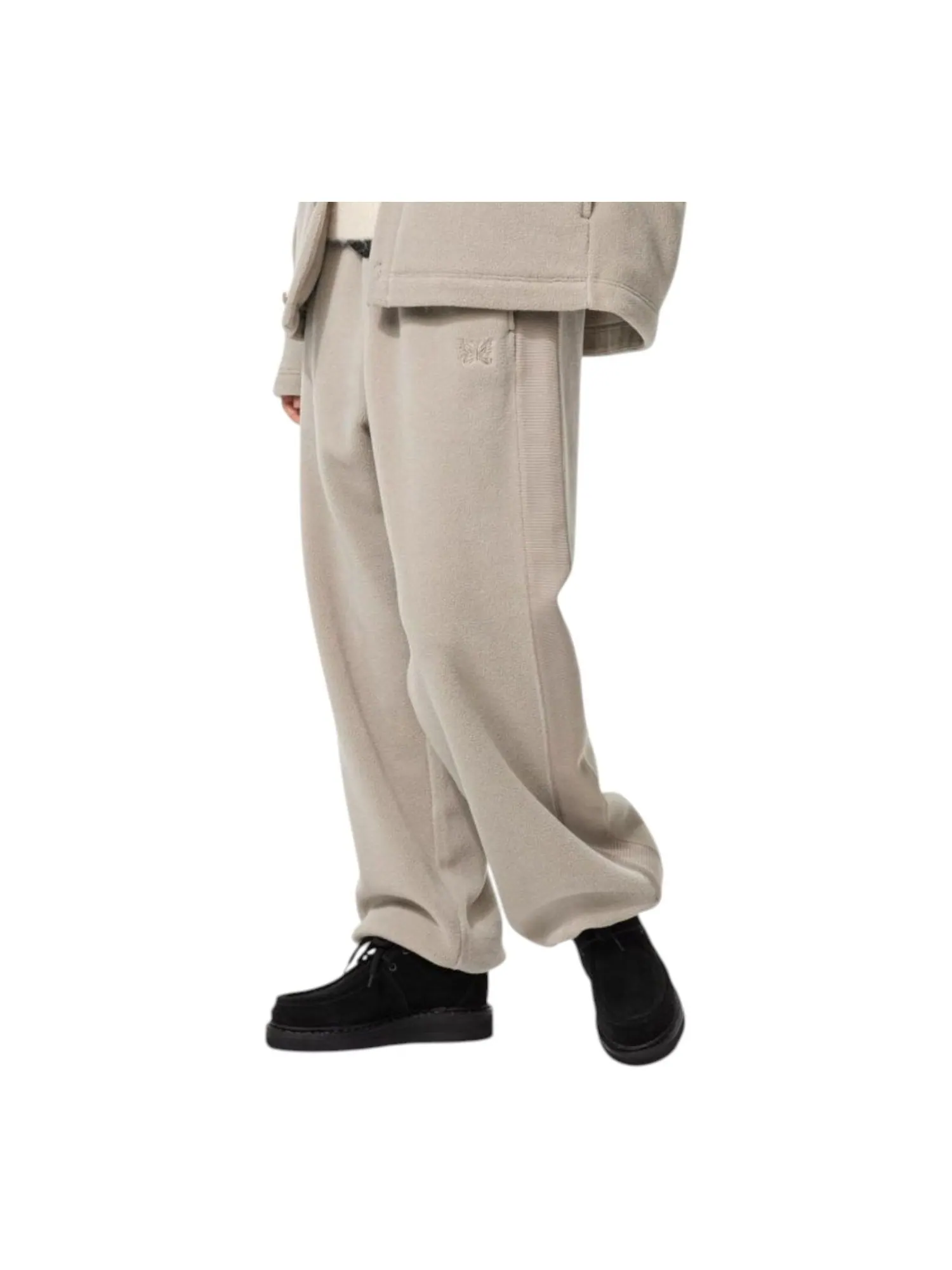 Брюки Uniqlo x Needles Wide Fleece Pants 'Beige'