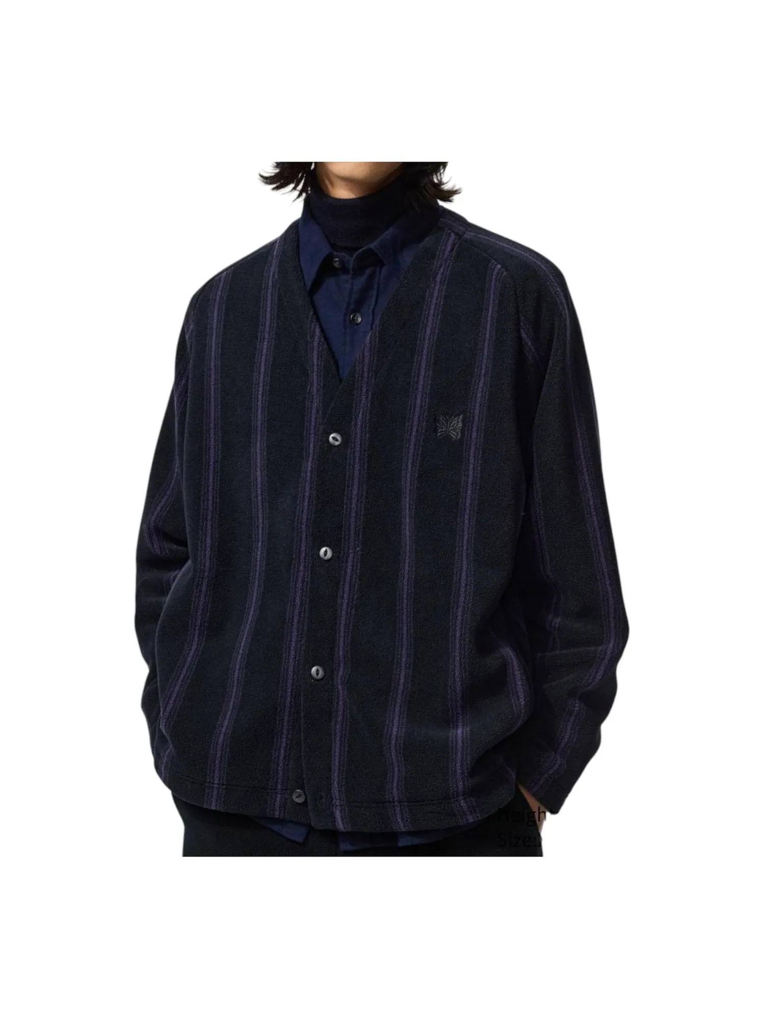 Кардиган Uniqlo x Needles Oversized Printed Cardigan 'Black' — изображение 2 из 2, черный